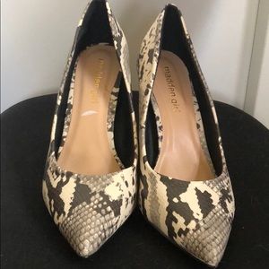 Snakeskin print heels